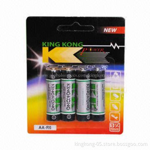 AA Carbonic Zinc Dry-cell Batteries, 0% Mercury and Cadmium